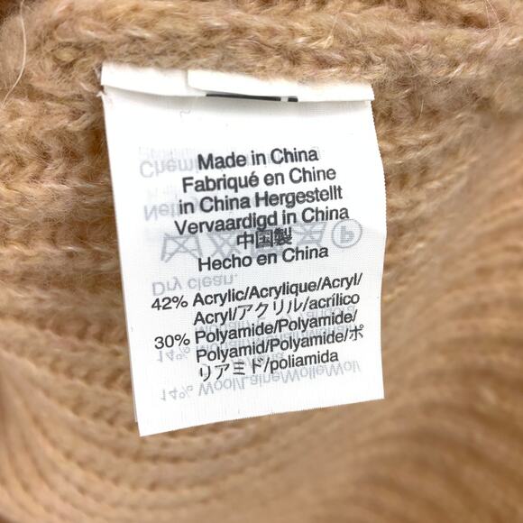 J.Crew Point Sur Mohair Ribbed Cowl Neck Pullover Sweater Womens Size Large Tan - Picture 6 of 6